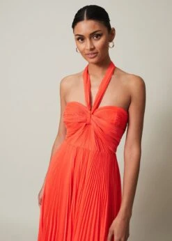 Evangeline Pleated Halterneck Maxi Dress 13 Evangeline Pleated Halterneck Maxi Dress -Floral Und Chic 221648666 04 evangeline pleated halterneck maxi dress