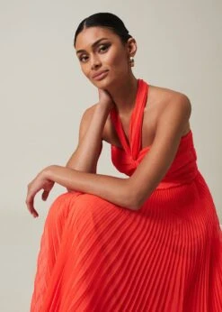 Evangeline Pleated Halterneck Maxi Dress 15 Evangeline Pleated Halterneck Maxi Dress -Floral Und Chic 221648666 06 evangeline pleated halterneck maxi dress