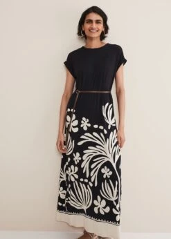 Jeanne Placement Print Jersey Maxi Dress -Floral Und Chic 221649175 03 jeanne placement print jersey maxi dress