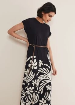 Jeanne Placement Print Jersey Maxi Dress -Floral Und Chic 221649175 04 jeanne placement print jersey maxi dress