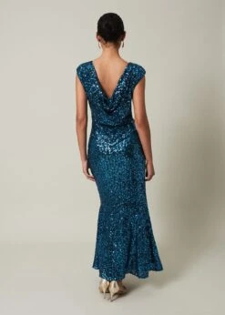 Haven Blue Sequin Maxi Dress -Floral Und Chic 221688857 02 haven blue sequin maxi dress