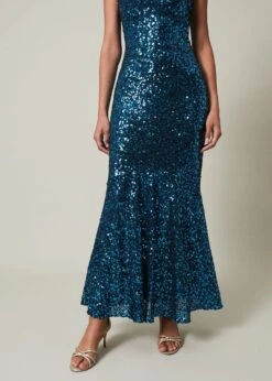 Haven Blue Sequin Maxi Dress -Floral Und Chic 221688857 05 haven blue sequin maxi dress