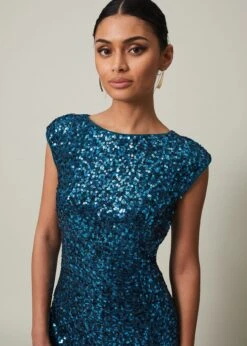 Haven Blue Sequin Maxi Dress -Floral Und Chic 221688857 07 haven blue sequin maxi dress