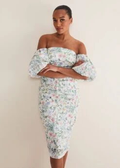 Stevie Floral Bodycon Midi Dress -Floral Und Chic 221690931 03 stevie floral bodycon midi dress