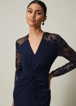 Layton Sequin Jersey Maxi Dress -Floral Und Chic 221708351 04 layton sequin jersey maxi dress