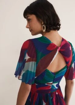 Priscilla Abstract Floral Pleated Maxi Dress -Floral Und Chic 221757000 05 priscilla abstract floral pleated maxi dress