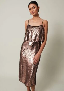 Myka Bronze Sequin Tiered Dress -Floral Und Chic 221777070 03 myka bronze sequin tiered dress