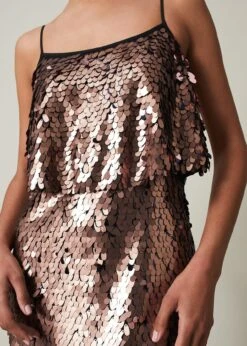 Myka Bronze Sequin Tiered Dress -Floral Und Chic 221777070 04 myka bronze sequin tiered dress