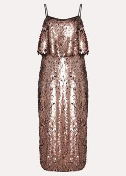 Myka Bronze Sequin Tiered Dress -Floral Und Chic 221777070 99 myka bronze sequin tiered dress