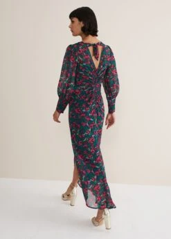 Floral Und Chic -Floral Und Chic 221781000 02 hyacinth floral midi dress