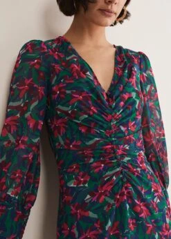 Hyacinth Floral Midi Dress -Floral Und Chic 221781000 04 hyacinth floral midi dress