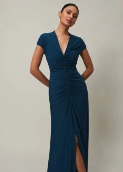 Daisy Ruched Maxi Dress -Floral Und Chic 221803402 03 daisy ruched maxi dress