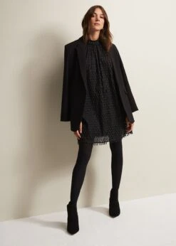 Zafia Black Shift Mini Dress -Floral Und Chic 221815050 05 zafia black shift mini dress