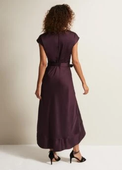 Sabrianna Burgundy Satin Midi Dress -Floral Und Chic 221820258 02 sabrianna burgundy satin midi dress