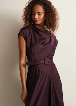 Sabrianna Burgundy Satin Midi Dress -Floral Und Chic 221820258 05 sabrianna burgundy satin midi dress