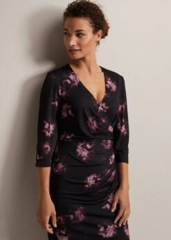 Nerina Abstract Floral Print Dress -Floral Und Chic 221838000 05 nerina abstract floral print dress