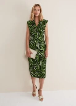 Trinny Zebra Print Trench Midi Dress -Floral Und Chic 221878693 05 trinny zebra print trench midi dress