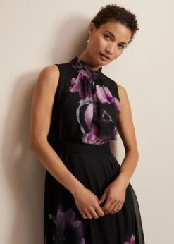 Lucinda Floral Chiffon Midi Dress -Floral Und Chic 221941000 04 lucinda floral chiffon midi dress