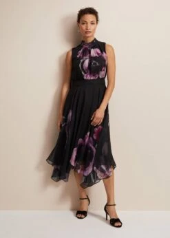 Lucinda Floral Chiffon Midi Dress -Floral Und Chic 221941000 05 lucinda floral chiffon midi dress