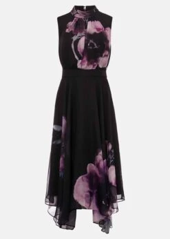 Lucinda Floral Chiffon Midi Dress -Floral Und Chic 221941000 99 lucinda floral chiffon midi dress