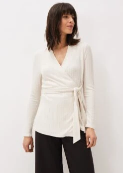 Deona Ribbed Wrap Top