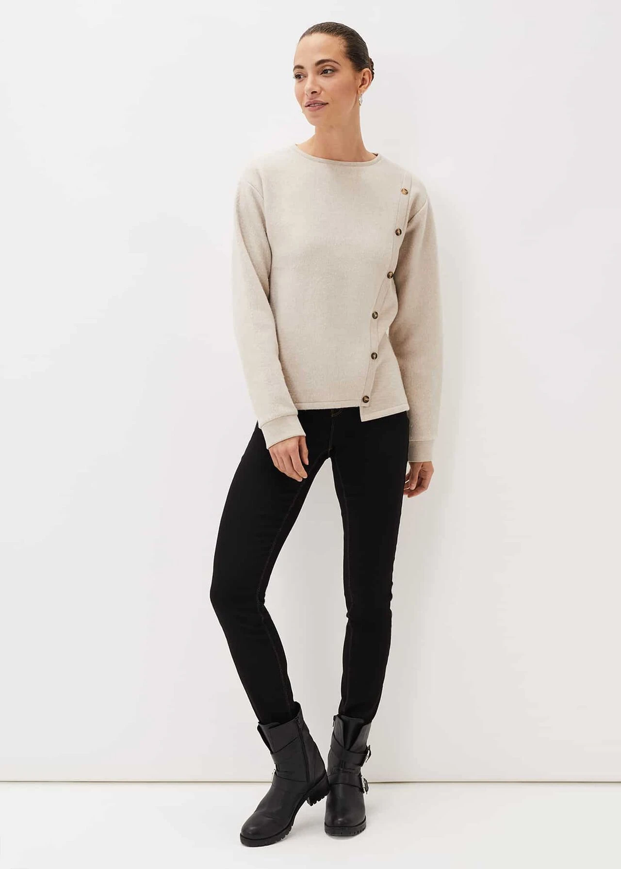 Dasha Button Detail Asymmetric Hem Top 5 Dasha Button Detail Asymmetric Hem Top – Bild 3