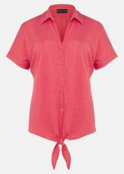 Tracey Linen Tie Hem Shirt -Floral Und Chic 303267694 99 tracey linen tie hem shirt