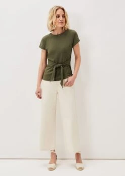 Jaylene Textured Tie Waist Top -Floral Und Chic 303271507 03 jaylene textured tie waist top