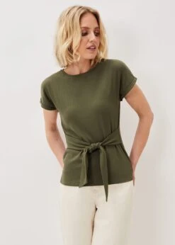 Jaylene Textured Tie Waist Top -Floral Und Chic 303271507 04 jaylene textured tie waist top