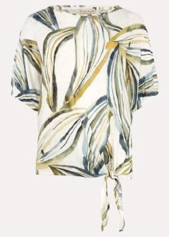 Caraline Linen Botanical Print Top -Floral Und Chic 303278225 99 caraline linen botanical print top