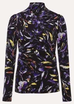Mellanie Jersey Floral High Neck Top -Floral Und Chic 303358050 99 mellanie jersey floral high neck top