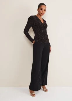 Alinna Shimmer Wrap Top -Floral Und Chic 303360846 03 alinna shimmer wrap top