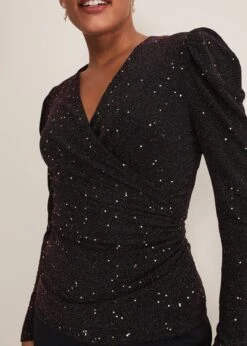 Alinna Shimmer Wrap Top -Floral Und Chic 303360846 05 alinna shimmer wrap top