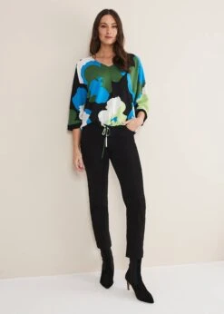 Posey Woven Front Top -Floral Und Chic 303382000 03 posey woven front top