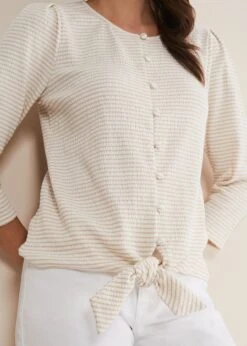 Krissie Textured Tie Front Top -Floral Und Chic 303421543 05 krissie textured tie front top