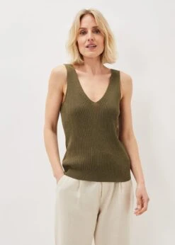 Caryl Ribbed Vest Top -Floral Und Chic 403735507 04 caryl ribbed vest top