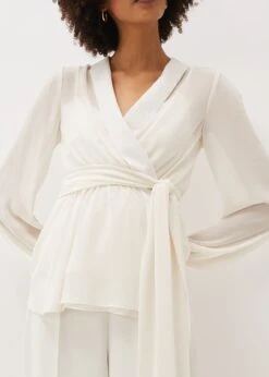 Florentine Semi-Sheer Wrap Top -Floral Und Chic 502188951 05 florentine semi sheer wrap top