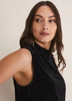 Dove Glitter Velvet Top -Floral Und Chic 502324492 04 dove glitter velvet top