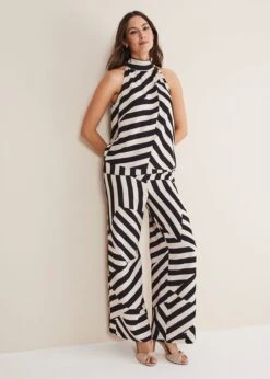 Lana Striped Halter Neck Top -Floral Und Chic 502376036 03 lana striped halter neck top