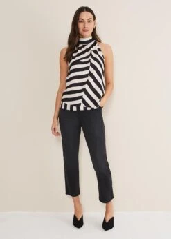 Lana Striped Halter Neck Top -Floral Und Chic 502376036 05 lana striped halter neck top