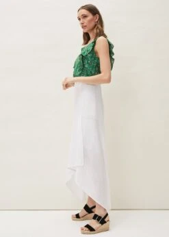 Phoebe Faux Wrap Linen Skirt -Floral Und Chic 801218055 05 phoebe faux wrap linen skirt