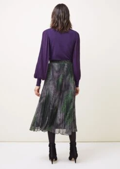 Camina Snake Print Pleated Maxi Skirt -Floral Und Chic 801239492 03 camina snake print pleated maxi skirt