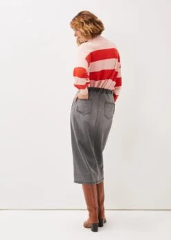 Aubrey Denim Midi Skirt -Floral Und Chic 801242150 03 aubrey denim midi skirt