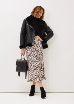 Calla Leopard Print Satin Midi Skirt 12 Calla Leopard Print Satin Midi Skirt -Floral Und Chic 801253000 05 calla leopard print satin midi skirt