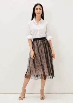 Maya Mesh Spot Skirt