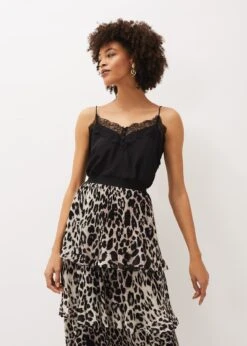 Chelsie Leopard Tiered Skirt -Floral Und Chic 801256000 05 chelsie leopard tiered skirt