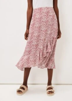 Lara Print Frill Hem Skirt -Floral Und Chic 801270141 03 lara print frill hem skirt