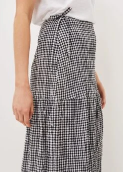 Tyrina Cotton Gingham Wrap Maxi Skirt -Floral Und Chic 801281725 05 tyrina cotton gingham wrap maxi skirt