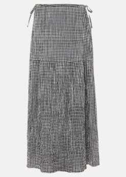 Tyrina Cotton Gingham Wrap Maxi Skirt -Floral Und Chic 801281725 99 tyrina cotton gingham wrap maxi skirt