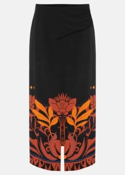 Bellita Placement Print Midi Skirt -Floral Und Chic 801285492 99 bellita placement print midi skirt